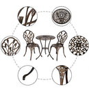 GAOMON 3pcs Tulip Bistro Set European Style Cast Aluminum Bronze Color Outdoor
