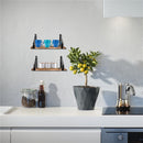 GAOMON 2pcs Wall Shelf Set Wood Board Shelf Brown