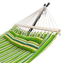 GAOMON 2 People Hammock with Wooden Poles Green Print Hanging Bed Green