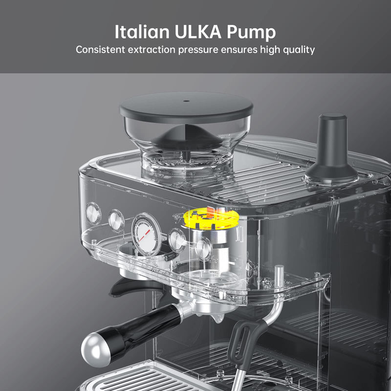GAOMON Espresso Machine with Milk Frother and Grinder 15 Bar Automatic Espresso Coffee Machine Coffee Maker