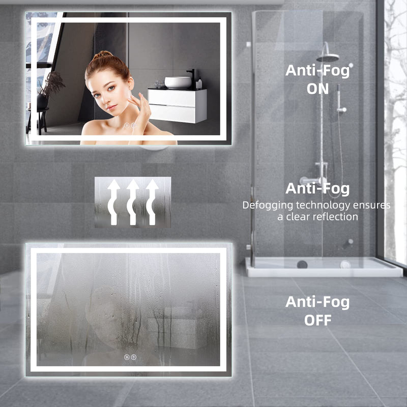 GAOMON LED Bathroom Mirror 20 x28  Large Dimmable Wall Mirrors with Front Backlight Anti Fog Shatter-Proof