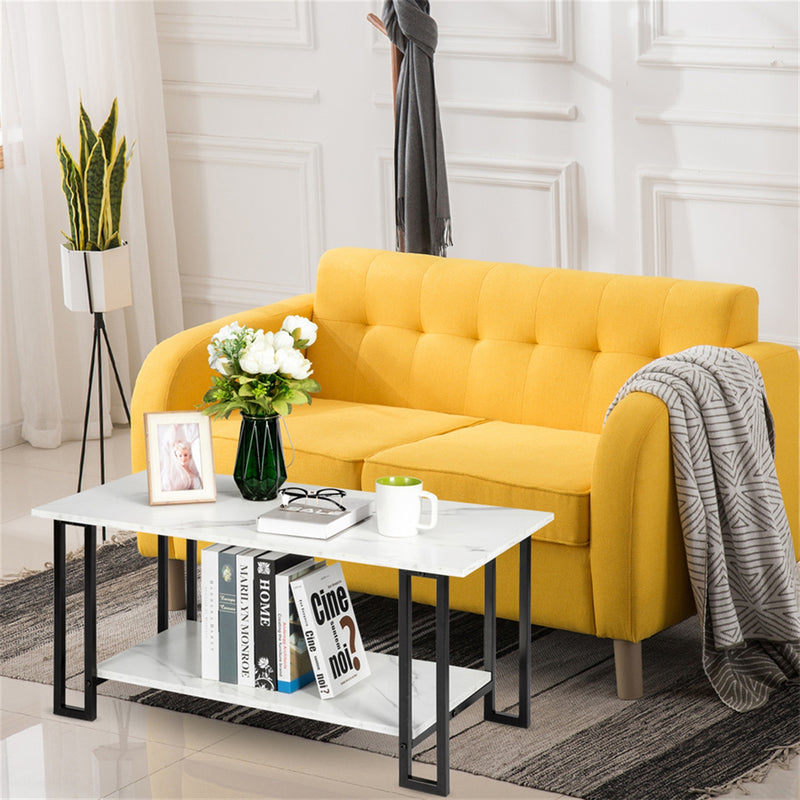 GAOMON 2 Layers 1.5cm Thick Rectangle Coffee Table