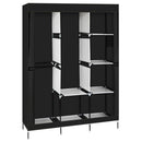 GAOMON Portable Closet Wardrobe Clothes Rack 4-tier 8-rack W/3 Hanger 125*43.18*180cm Black