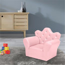 GAOMON Children Sofa Solid Wood Composite Board Crown-Shape Single Sofa Pink