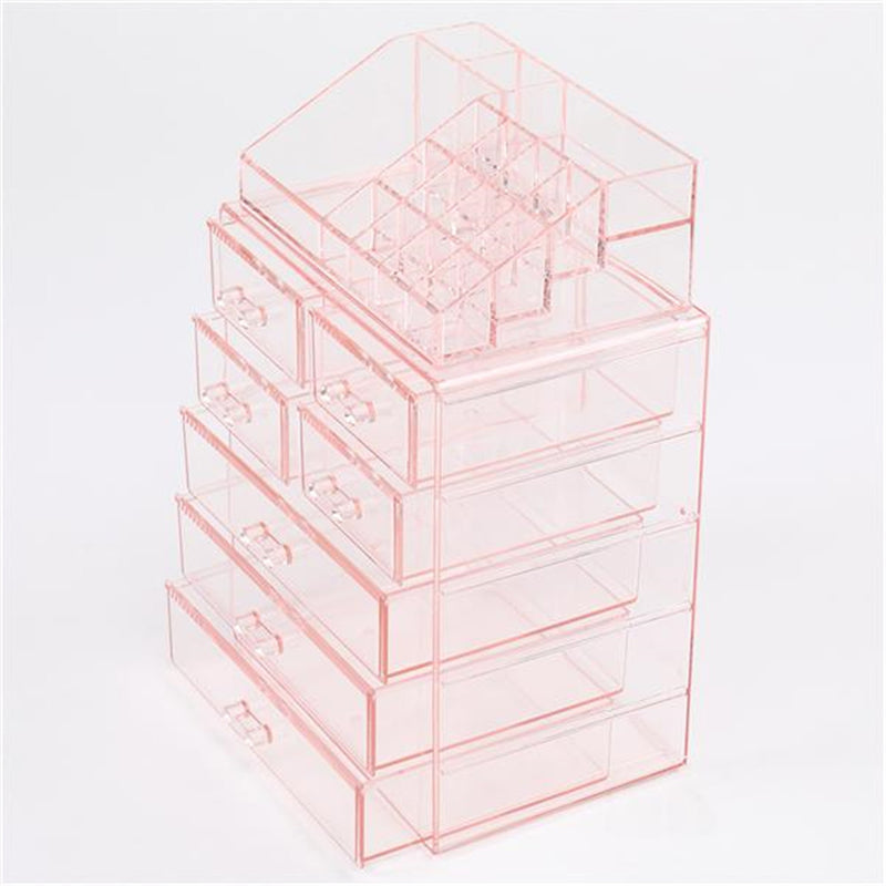 GAOMON 2pcs Makeup Organizer Cosmetic Storage Drawers Pink