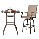 GAOMON 2PCS Swivel Bar Chair Adjustable Long Service Life Patio Swivel Bar Stool