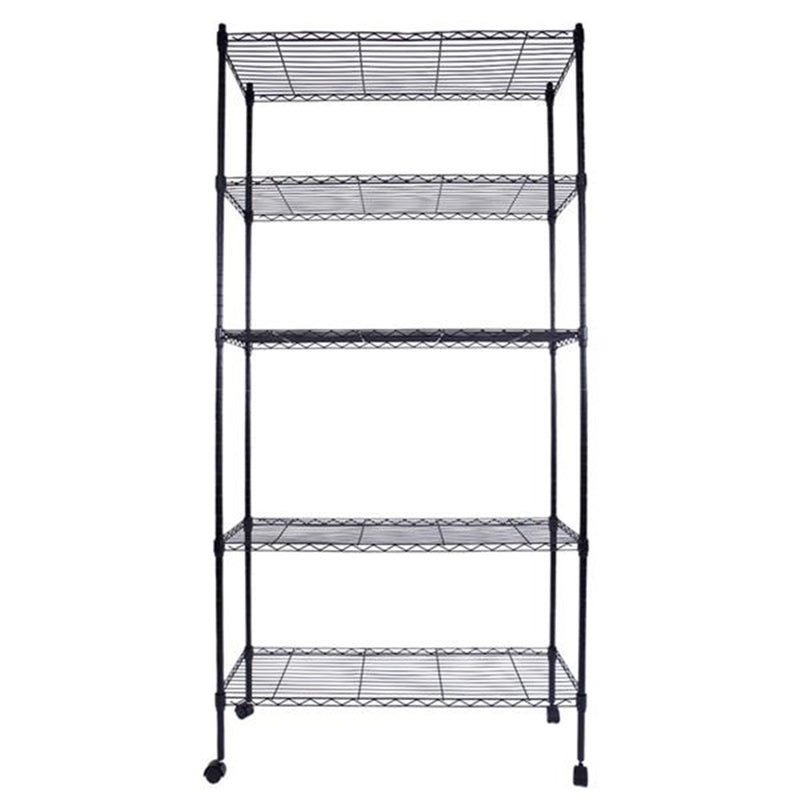GAOMON 165*90*35 Shelving Rack Storage Rack 5-Layer Metal Rack Black