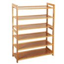 GAOMON 6 Tiers Bamboo Shoe Rack Simple Wood Color Space-Saving Storage Rack