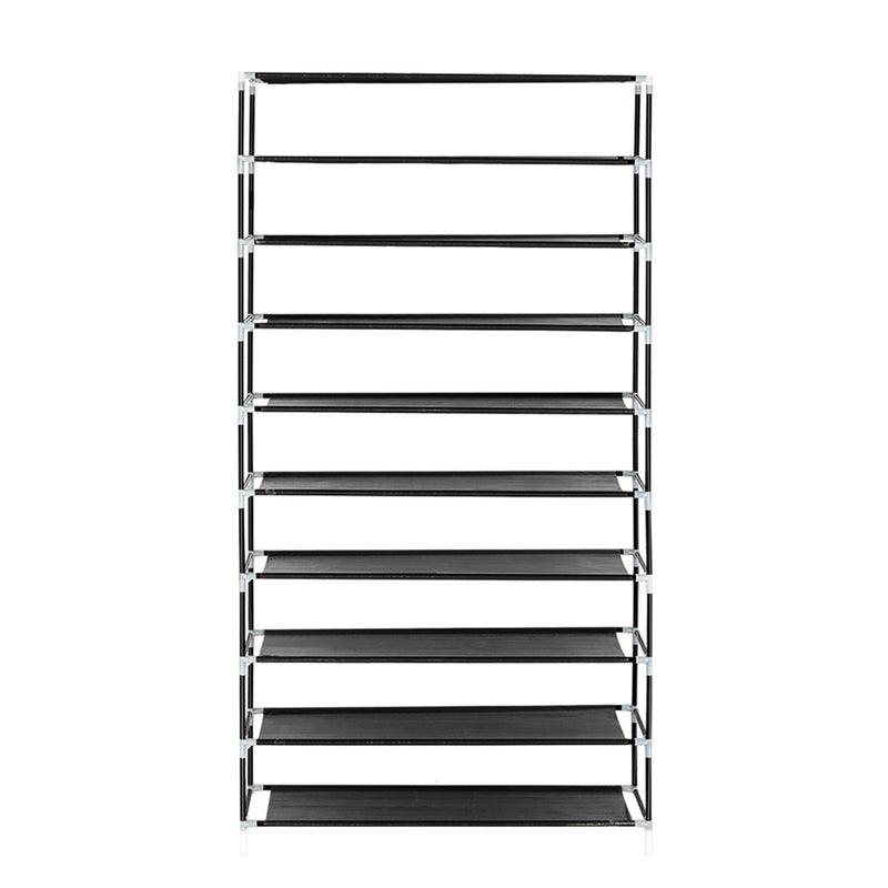 GAOMON Shoe Rack 10 Layers Widened Black Shoe Cabinet 160*30*88 Black