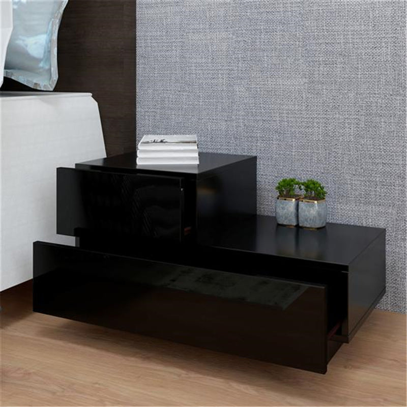 GAOMON 2-drawer Nightstand Bedside End Table Bedroom Black