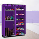 GAOMON Double Row 9-compartment Shoe Cabinet Boots Storage Case Purple