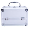 SHININGLOVE Portable Cosmetic Case Train Case Jewelry Box Organizer Silver