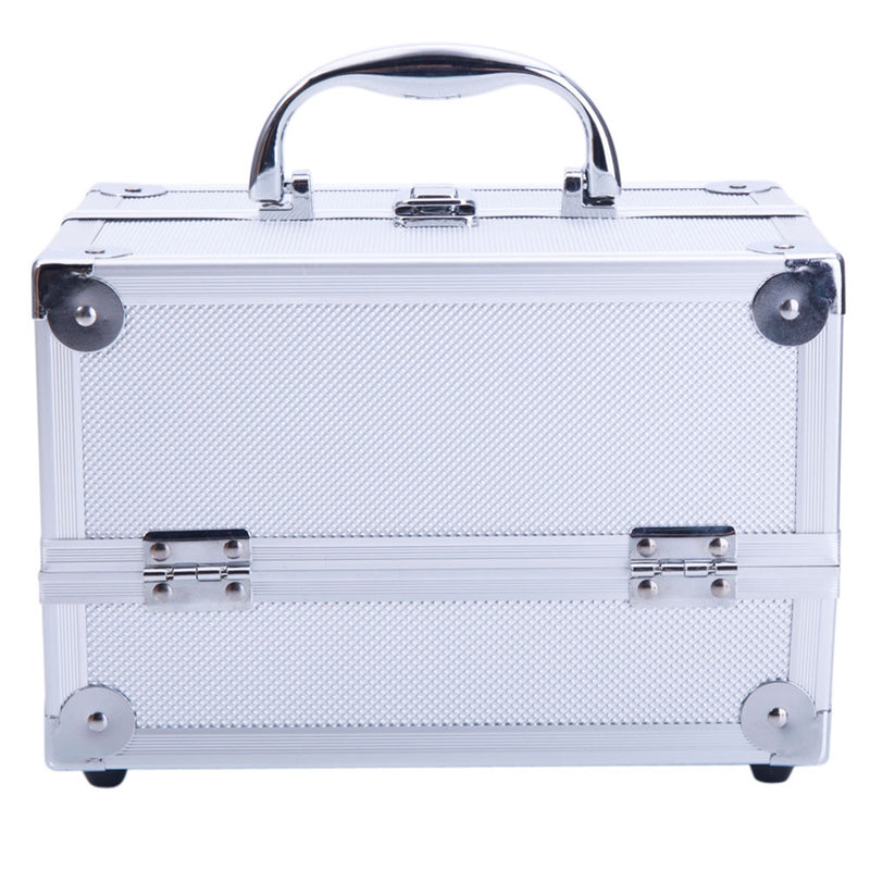 GAOMON Portable Cosmetic Case Train Case Jewelry Box Organizer Silver