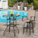 GAOMON Bar Table Patio Table Bistro High Top Patio Table Outdoor Brown