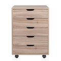 GAOMON Wooden File Cabinet Five Drawers with 360 Degree Removable Wheels Coffee