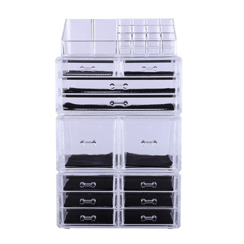GAOMON 4Pcs/Set Makeup Organizer Plastic Cosmetic Storage Drawers Display Box Transparent
