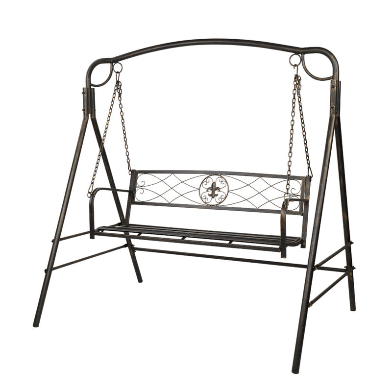 GAOMON Flat Iron Tube Double Swing Chair with Back Thin Line