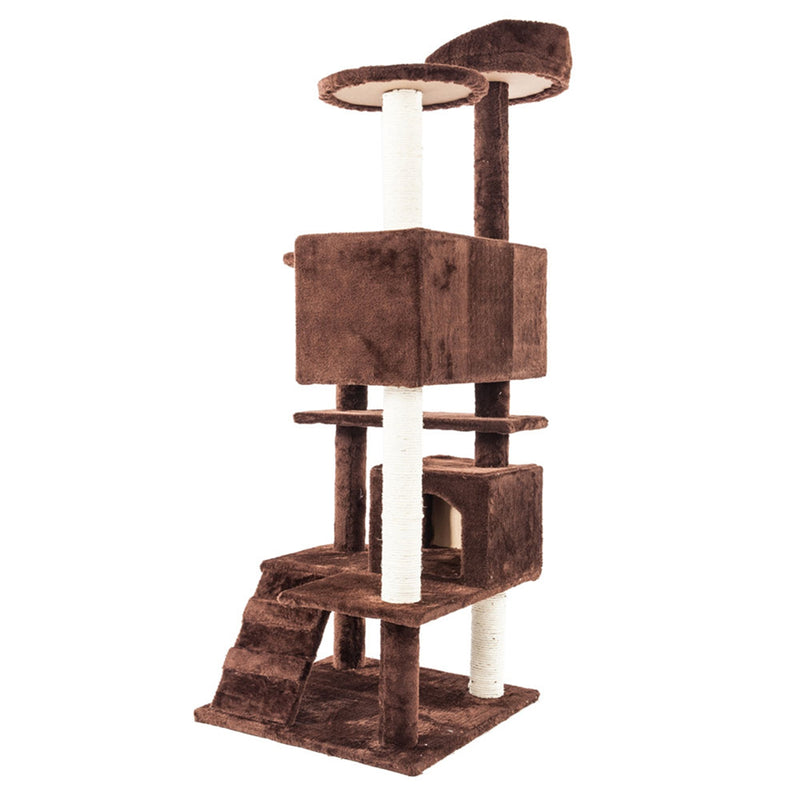 GAOMON Multi-level Cat Tree Condo Furniture Cat Climbing Frame Kittens Cats Pets Brown