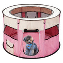 GAOMON 40inch Folding Pet Game Fence Tent Portable Round Dog House Cat Nest Bed Pink
