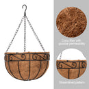 GAOMON 4pcs 12 Inch Round Coconut Palm Hanging Basket Thickened Rust-Proof Plant Holder