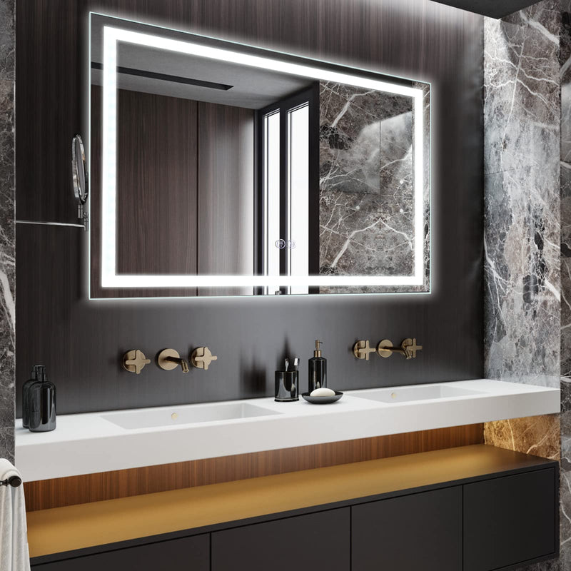 GAOMON LED Bathroom Mirror 24 x32  Large Dimmable Wall Mirrors Front Backlight Anti Fog Shatter-Proof