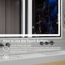 GAOMON LED Bathroom Mirror 24 x32  Large Dimmable Wall Mirrors Front Backlight Anti Fog Shatter-Proof