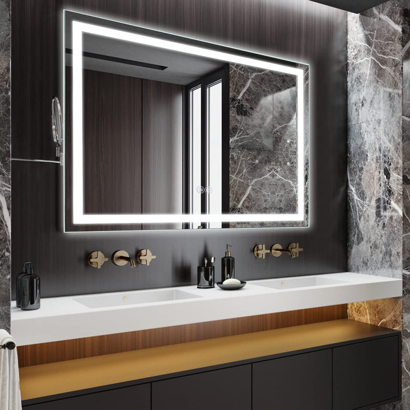 GAOMON LED Bathroom Mirror 24 x40 Large Dimmable Wall Mirrors with Front & Backlight Anti-Fog Shatter-Proof
