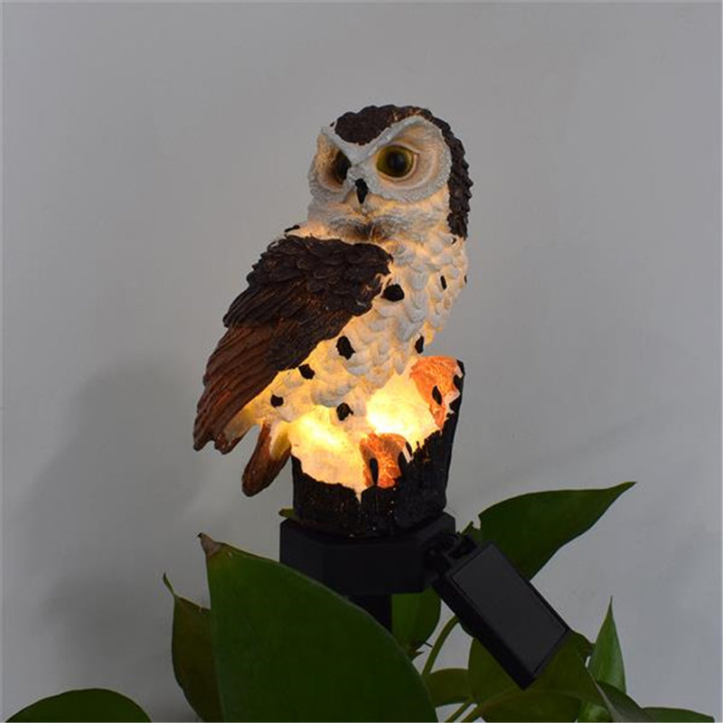 GAOMON LED Garden Lights Solar Night Lights Owl Shape Lawn Lamp Brown