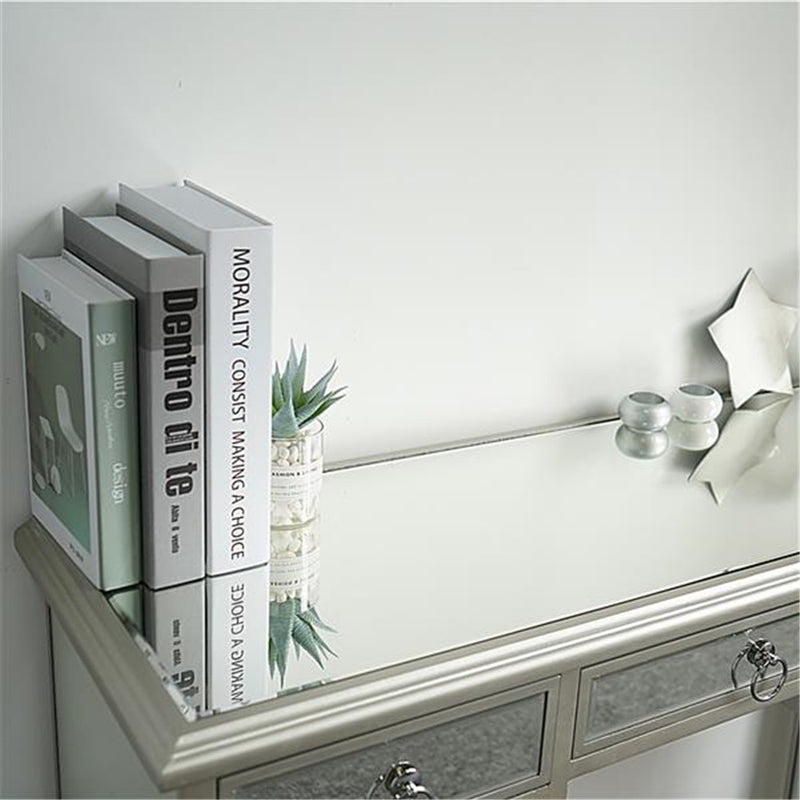 GAOMON Mirrored Desk Vanity Table With 5 Drawers For Home Bedroom Storage