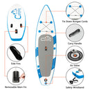 GAOMON Inflatable 11ft Paddle Board with Removable Fin Surfboard Blue