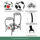 GAOMON 3-tierd Flower Pot Stand Lacquer Painted Metal Black