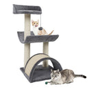 GAOMON Cat Condo Set 28-inch Tree Tower Scratching Post Step Ladder Grey