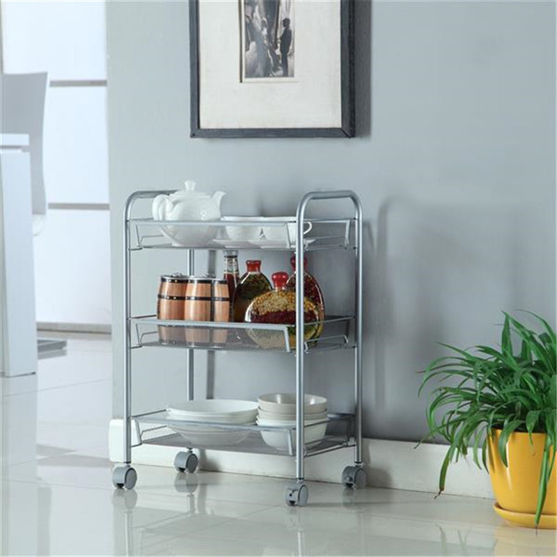 GAOMON 3 Layer Removable Storage Cart 44 x 26 x 62cm Silver