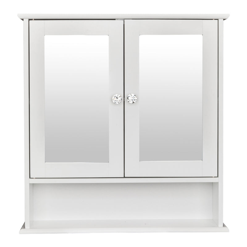 GAOMON Bathroom Mirror Cabinet Shelf Waterproof Space Saving Wall Mounted Double Door Cabinet