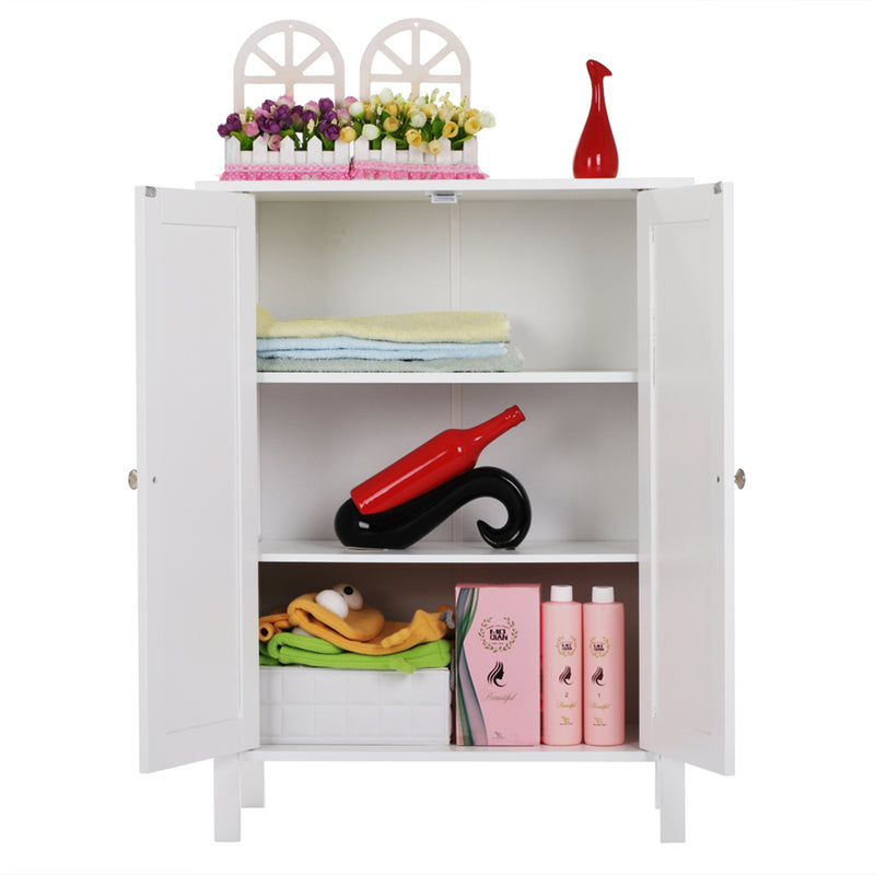 GAOMON Mdf Bathroom Cabinet Waterproof Double Doors 3 Ties Cabinet