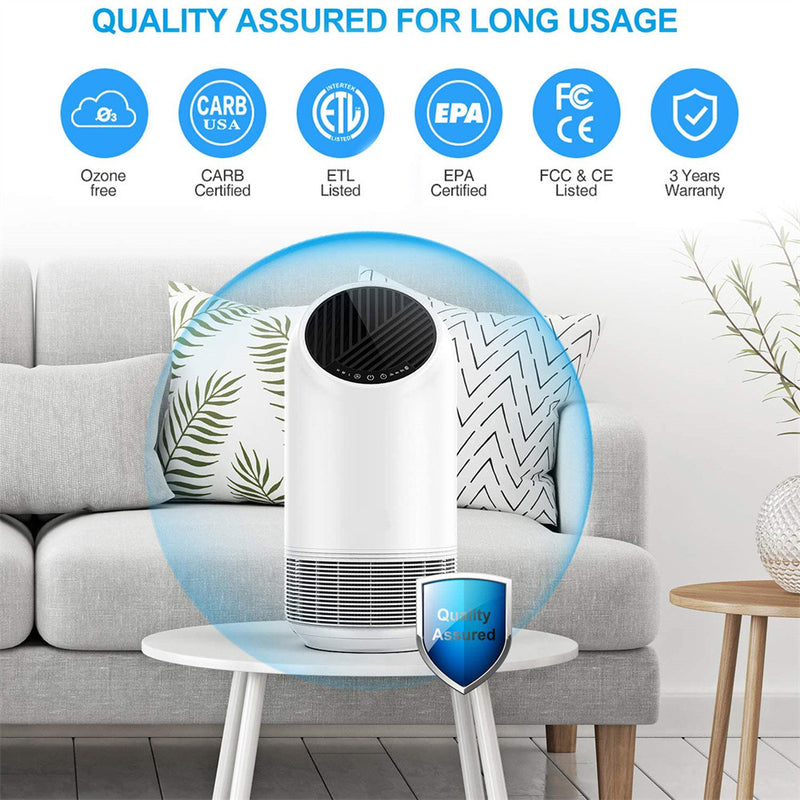 MOOKA Hepa Air Purifier Low Noise 3 Timer Settings 360 Degree Deep Purification