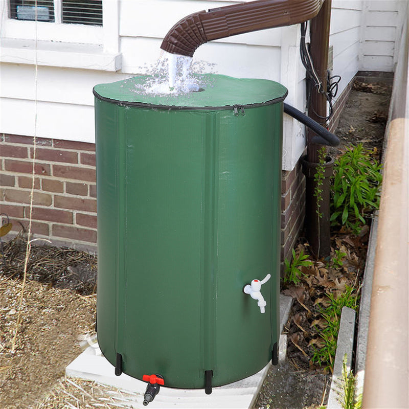 GAOMON 100 Gallon Folding Rain Barrel Foldable Rain Bucket Indoor Outdoor Green