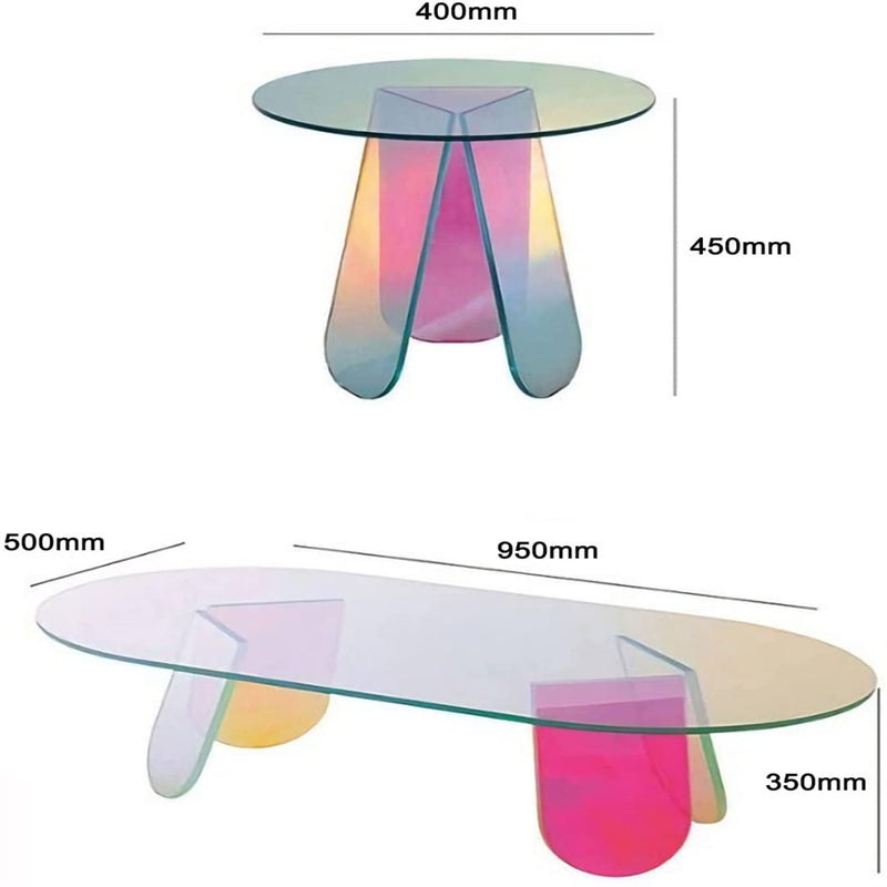 GAOMON Acrylic Coffee Table Modern Round Glass End Table Side Table - Large