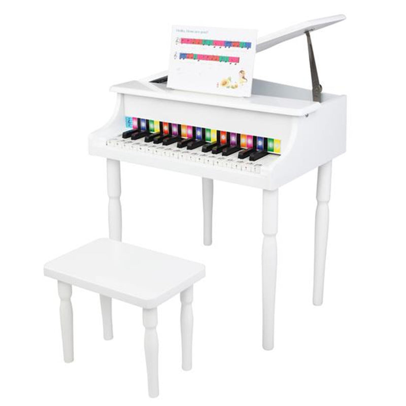 GAOMON Children 30-key Wooden Piano with Music Stand 49*50.5*48.5cm White