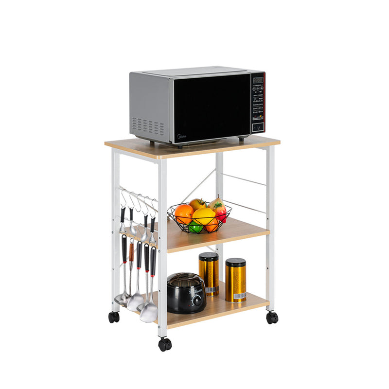 GAOMON 3 Layer Movable Microwave Oven Rack 60*40*73cm White