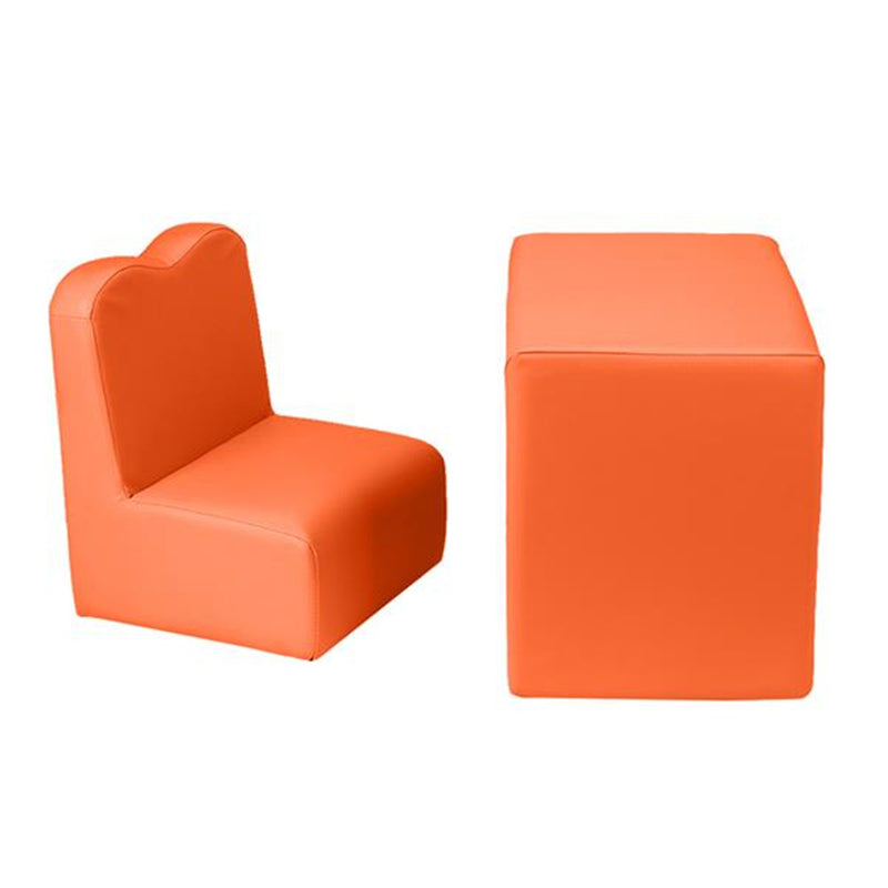 GAOMON Children Sofa 49*32*39cm Rectangular 2-in-1 Sofa and Table Orange