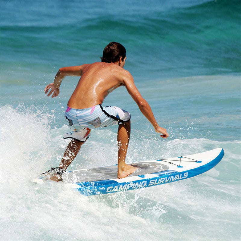 GAOMON Inflatable 11ft Paddle Board with Removable Fin Surfboard Blue