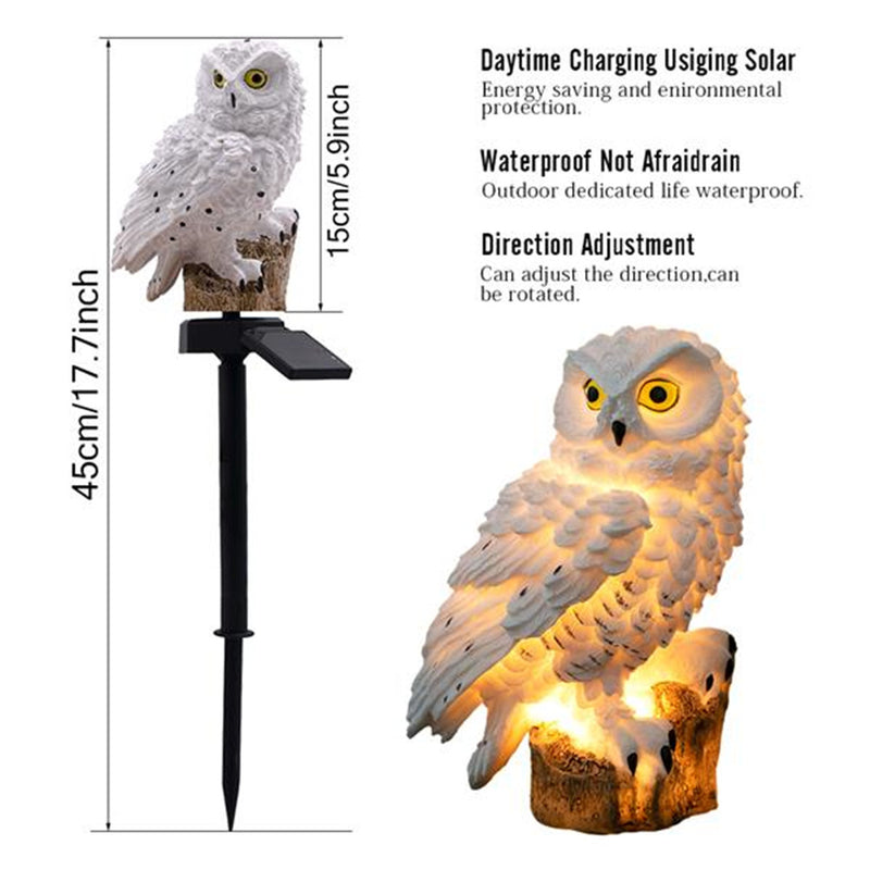 GAOMON LED Garden Lights Solar Night Lights Owl Shape Lawn Lamp Brown
