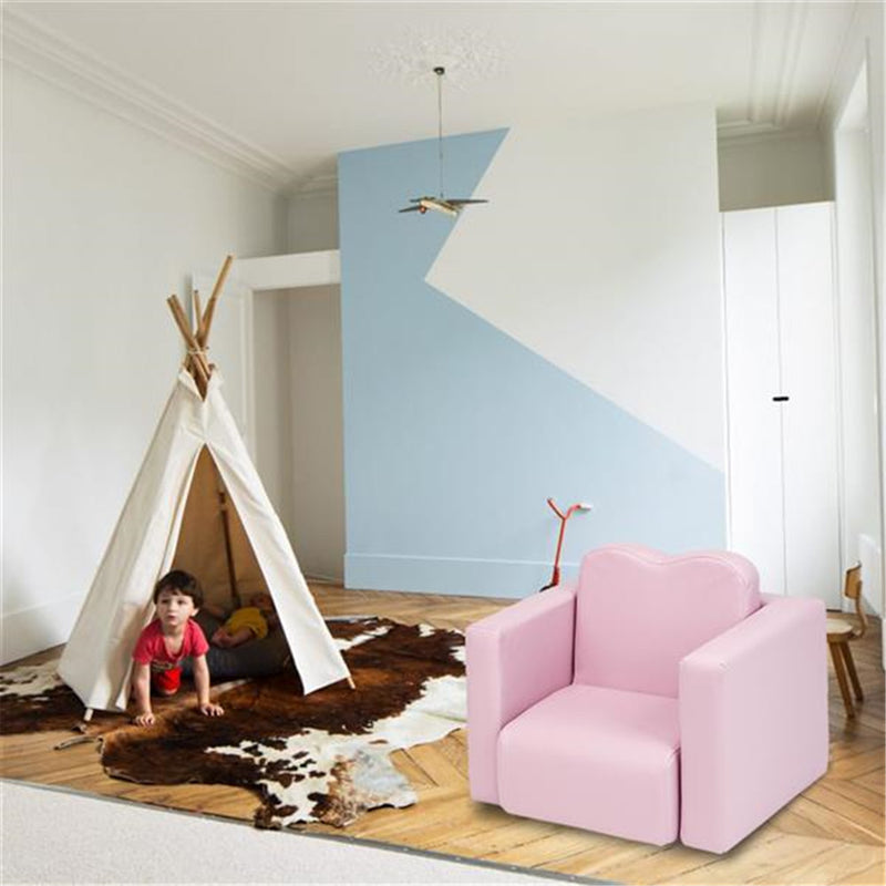 GAOMON Single Kids Sofa 2-in-1 Rectangular 49*32*39cm Modern Pink
