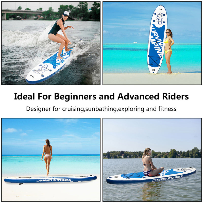 GAOMON 11ft Inflatable Paddle  Board EVA Traction Pad Surfboard Blue