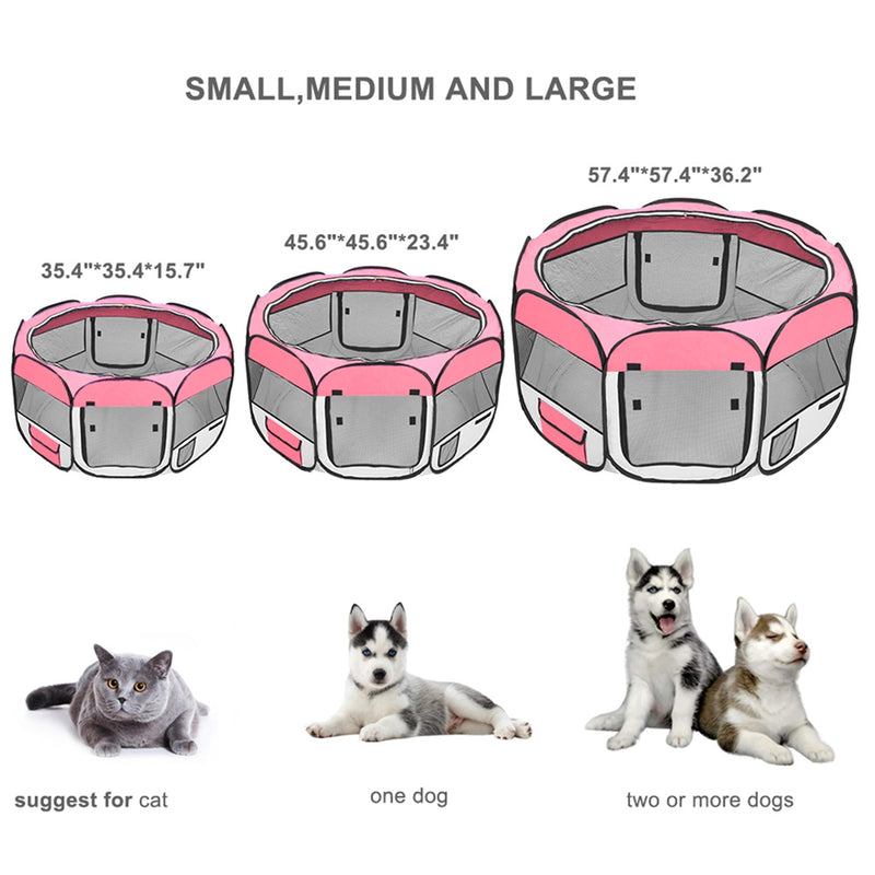 GAOMON Pet Playpen 36 Inch Portable Foldable Fence Pink