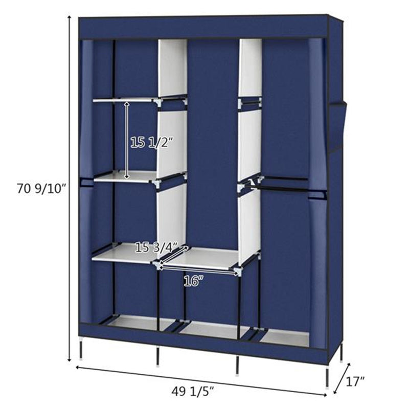 GAOMON Wardrobe 4 Layers 8 Grid 125*43.18 *180cm Navy