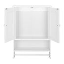 GAOMON 2-Door Bathroom Wall Cabinet Cupboard 65x48.7x14.6cm White