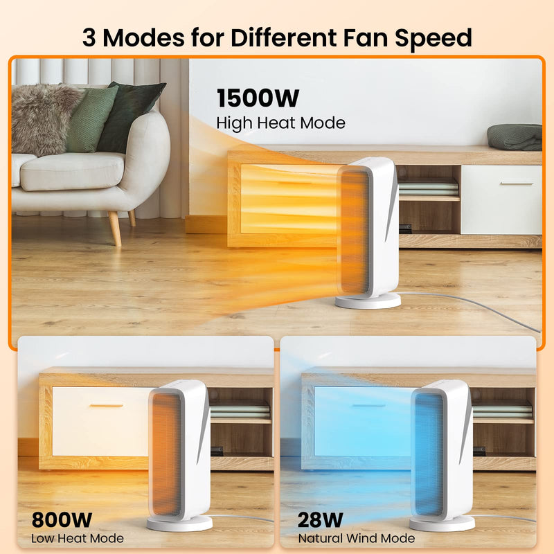 GAOMON 1500W Space Heater 16 inch WiFi Small Electric Heater