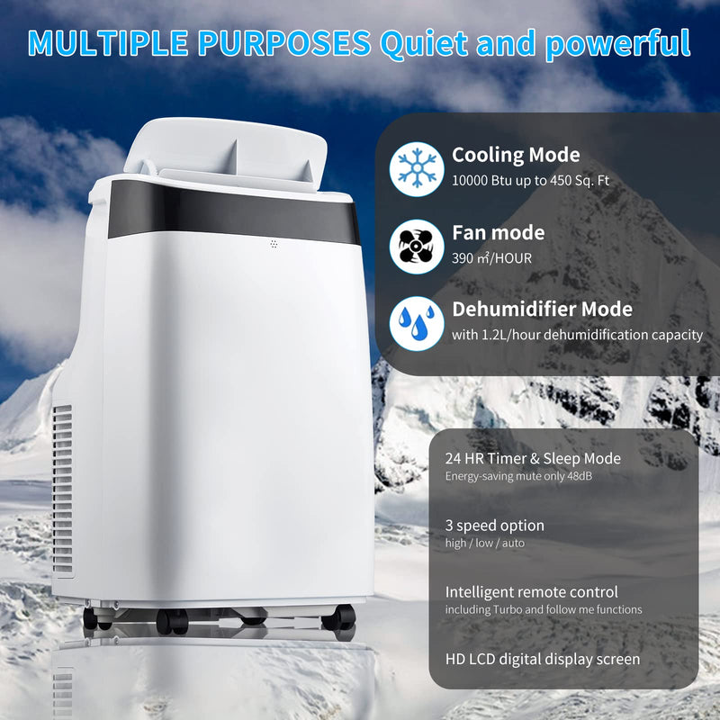 GAOMON 10000 BTU Portable Air Conditioner Cools up to 450 Sq. Ft with Dehumidifier